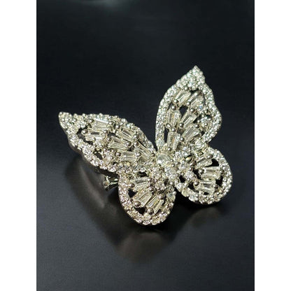 WRAPGAME INDIA Baguette Butterfly Brooch - Silver