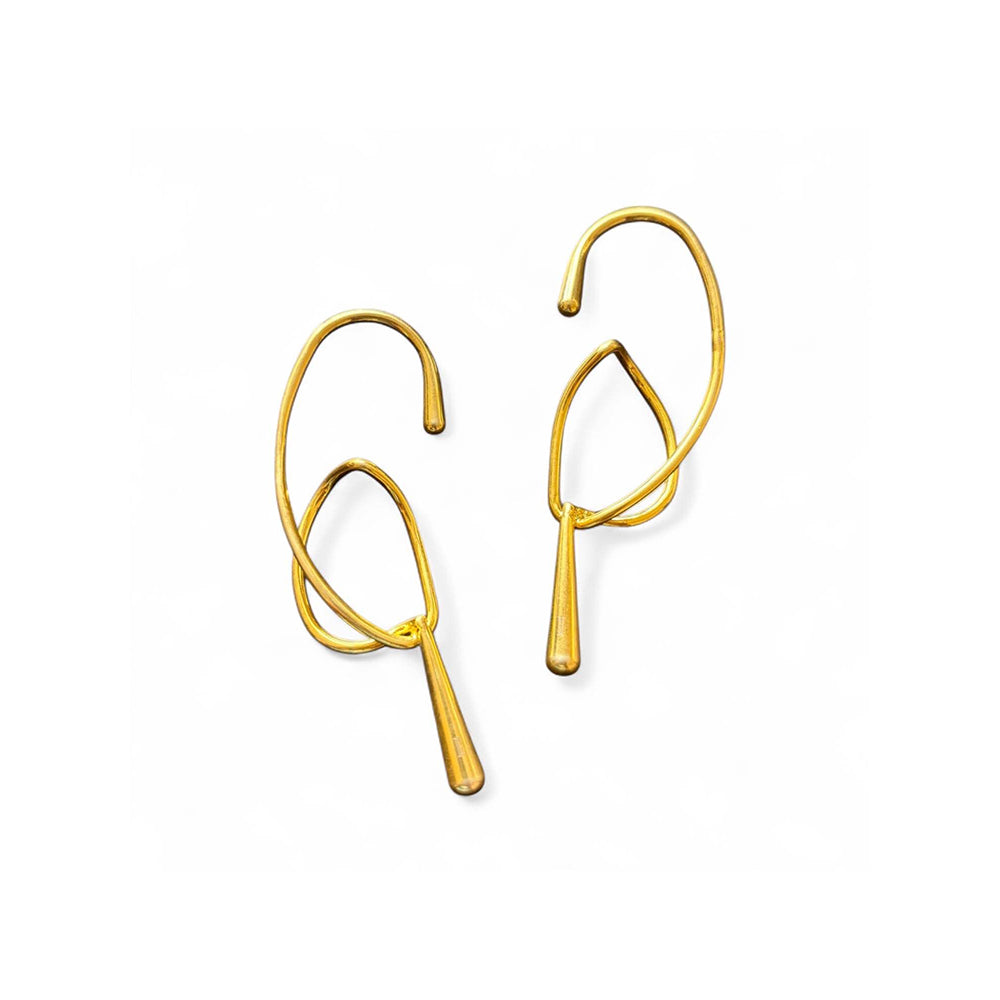 WRAPGAME INDIA Molten Lava Ear Cuffs - Gold