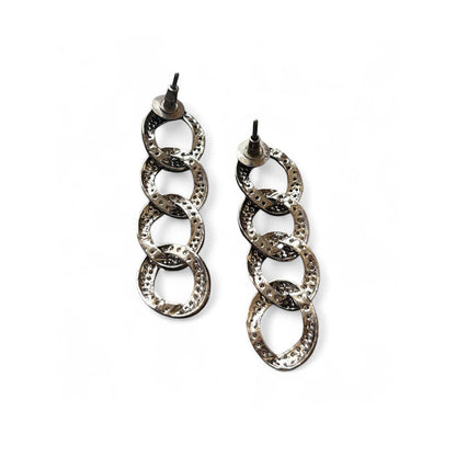 WRAPGAME INDIA Quad Cuban Link Earrings - White