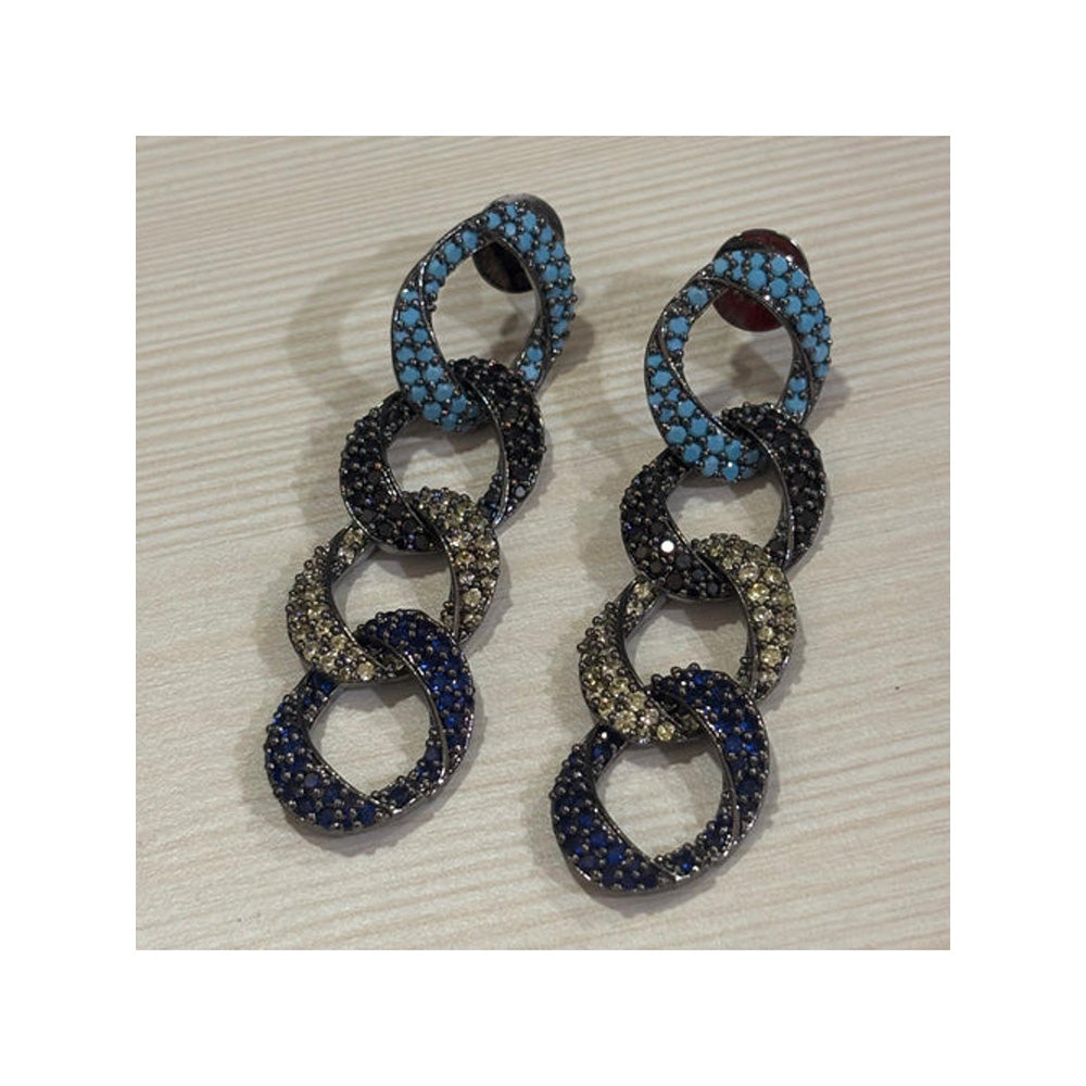 WRAPGAME INDIA Quad Cuban Link Earrings