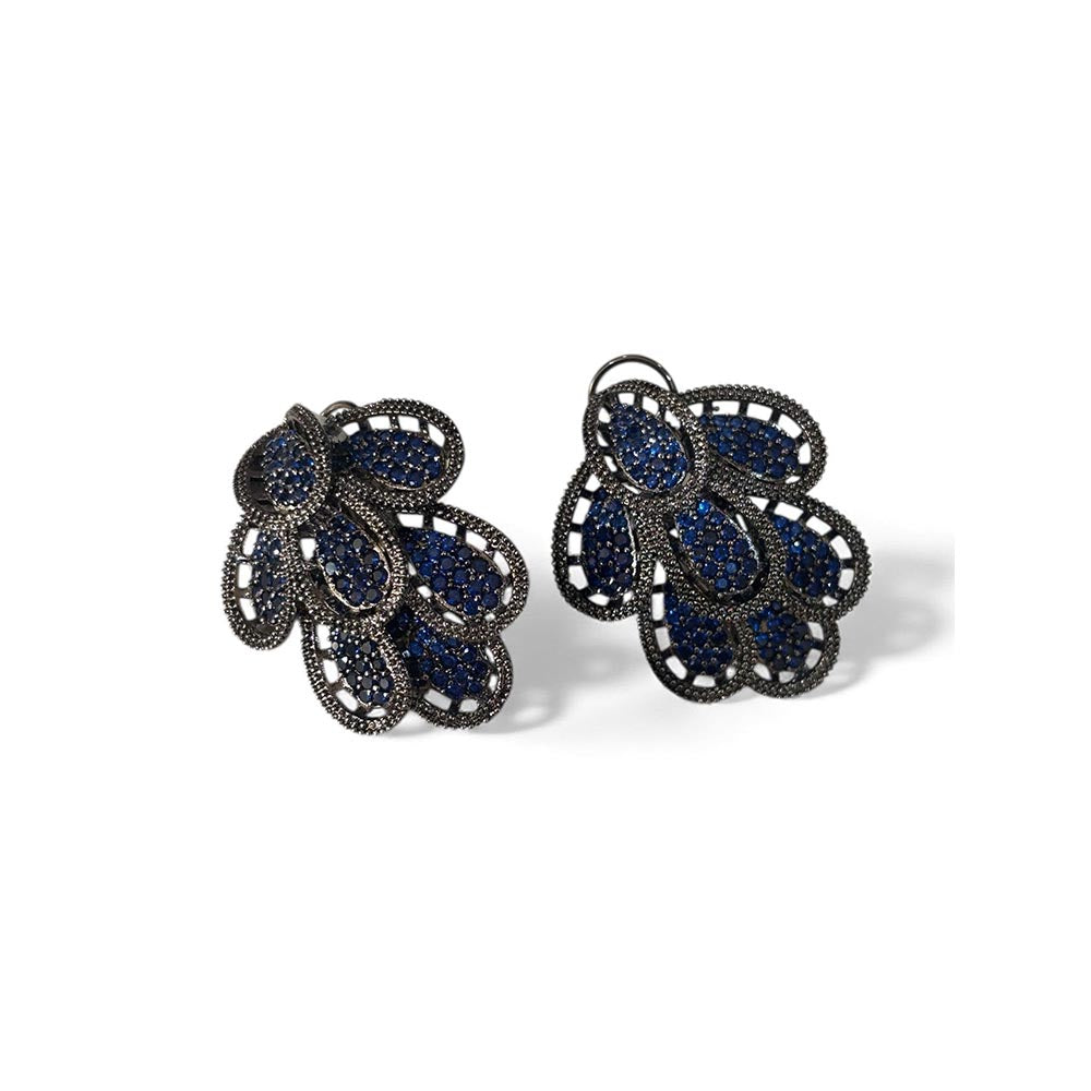 WRAPGAME INDIA Dark Prism Blue Petals Earring