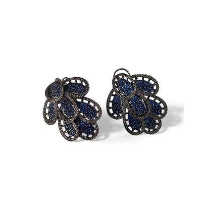 WRAPGAME INDIA Dark Prism Blue Petals Earring