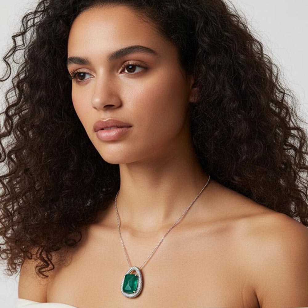 WRAPGAME INDIA Green Doublet Pendant