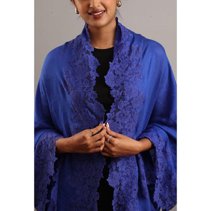 Wrapture By Suzanne Daisy Lace In Blue Shawl