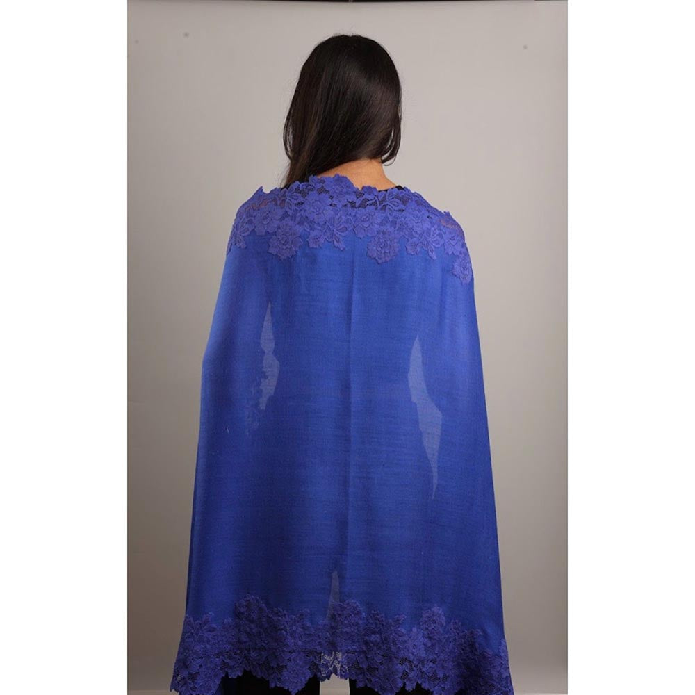 Wrapture By Suzanne Daisy Lace In Blue Shawl