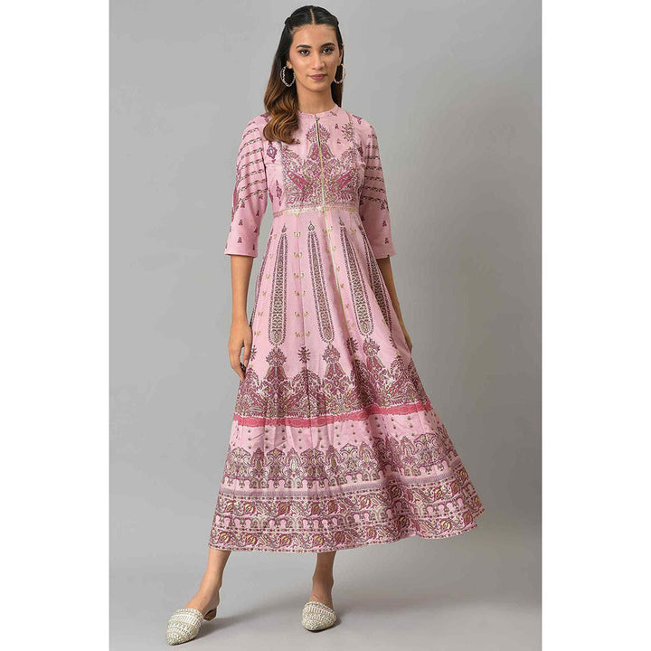 W Pink Printed Maxi Dress