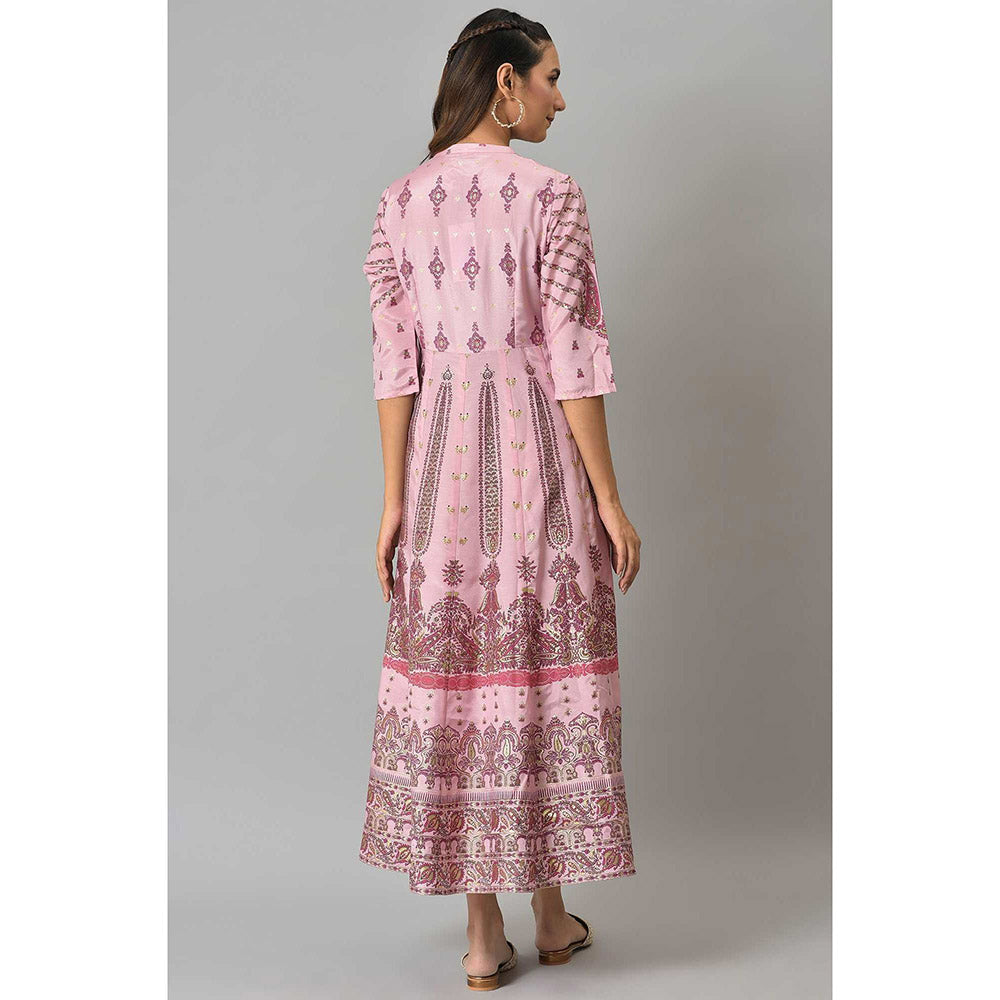W Pink Printed Maxi Dress