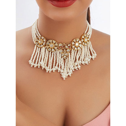 XAGO Le Isabel White Kundan Pearl Choker Necklace