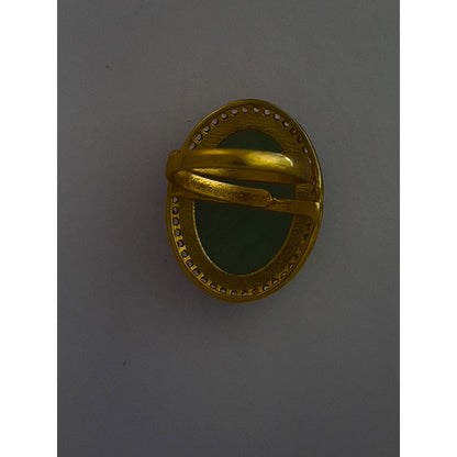 XAGO Le Lanai Gold-Plated Green Mossanite-Studded Adjustable Ring