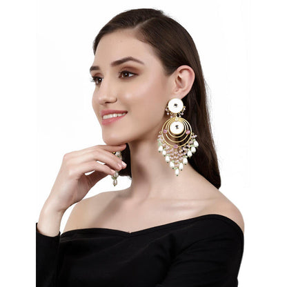 XAGO Mya Enameled Polki and Pearl Earrings