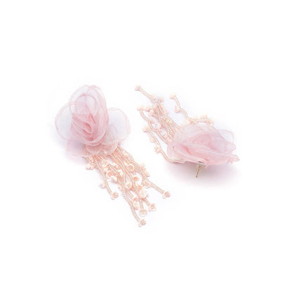 XAGO Pink Blush Cascade Floral Pearl Drop Earrings