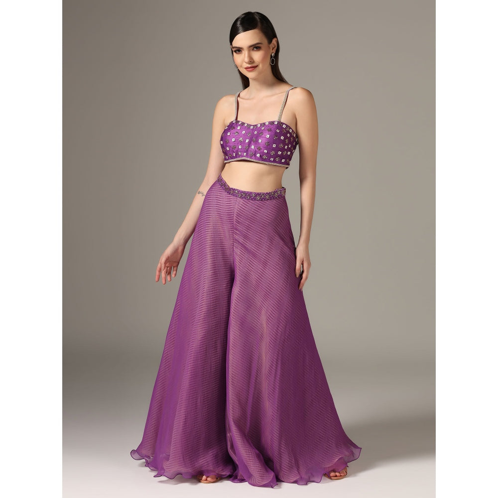 YASHODHARA Purple Jacket Set (Set of 3)