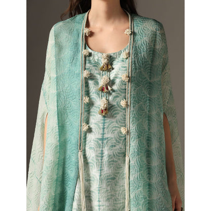 YASHODHARA Eco Green Kurti, Sharara with Dupatta (Set of 3)