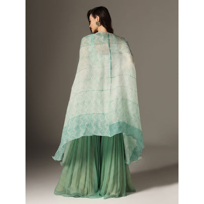 YASHODHARA Eco Green Kurti, Sharara with Dupatta (Set of 3)