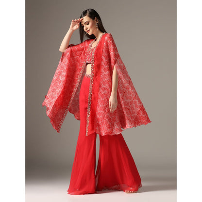 YASHODHARA Red Cape Set (Set of 3)