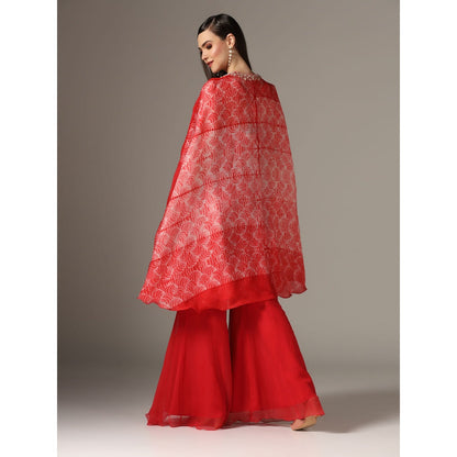 YASHODHARA Red Cape Set (Set of 3)