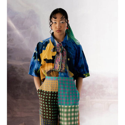 YAVI Multi-Color Anigo Blouse Top