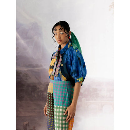 YAVI Multi-Color Anigo Blouse Top