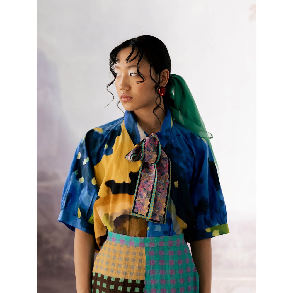 YAVI Multi-Color Anigo Blouse Top