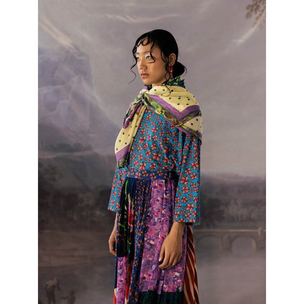 YAVI Blue Anaconda Blouse Top