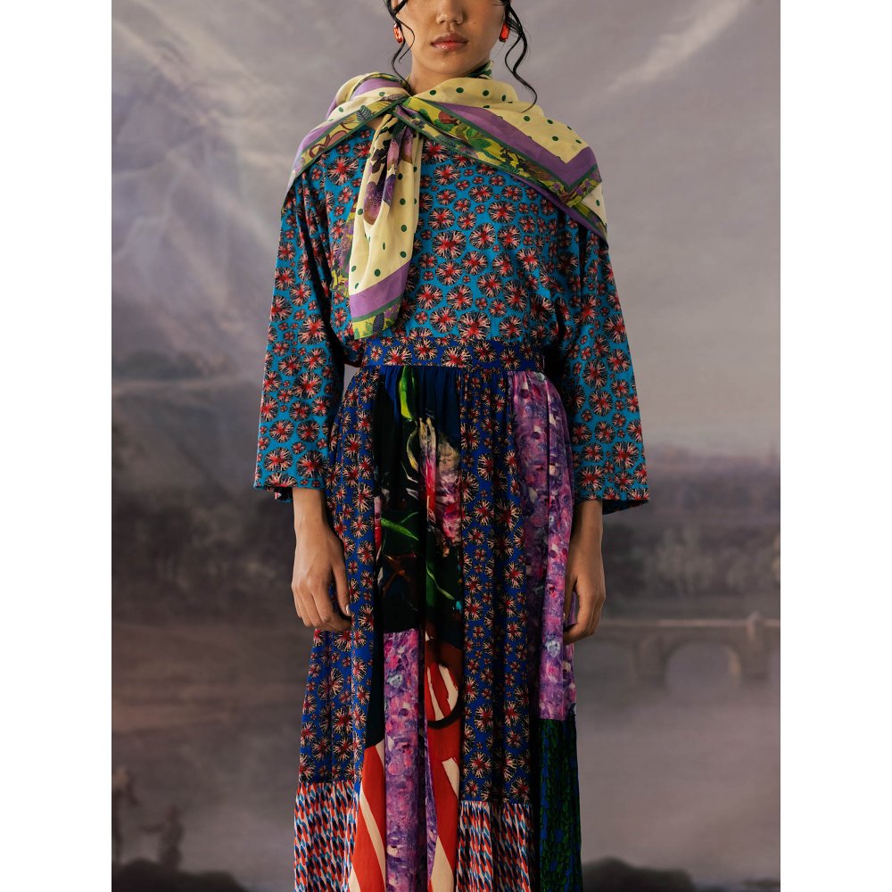 YAVI Blue Anaconda Blouse Top