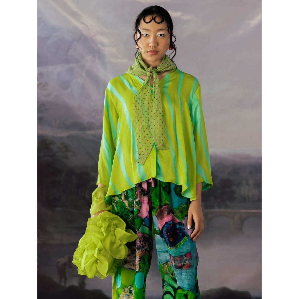 YAVI Green Jenny Shirt Top