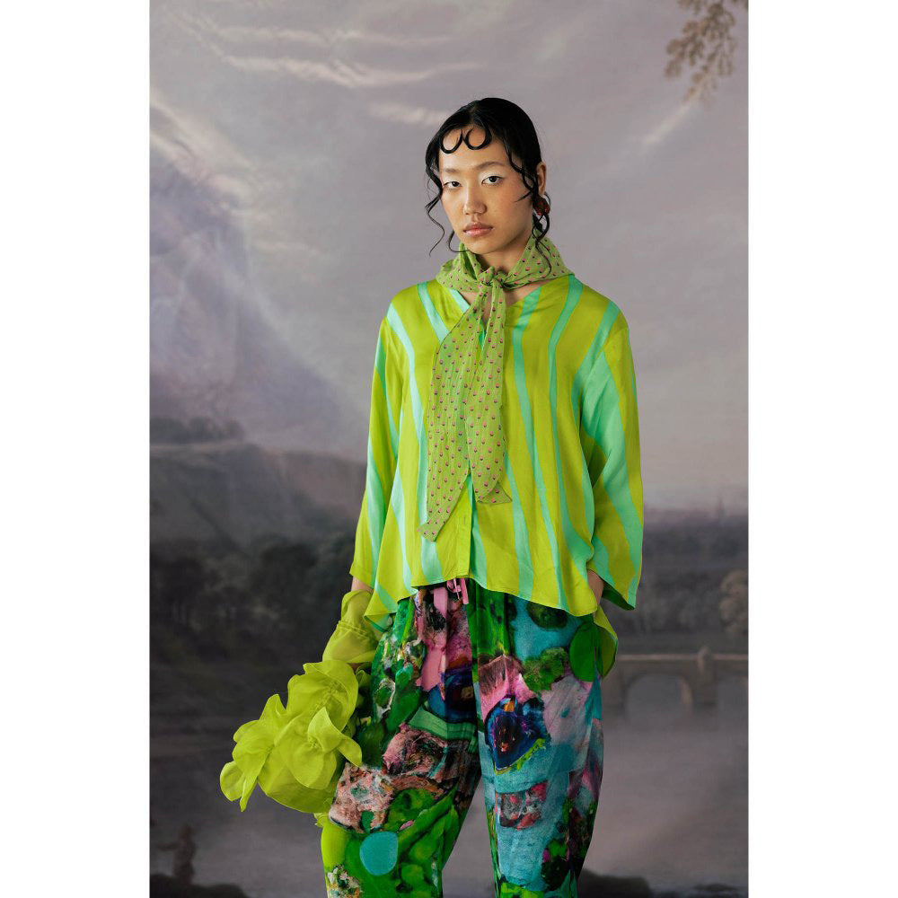 YAVI Green Jenny Shirt Top