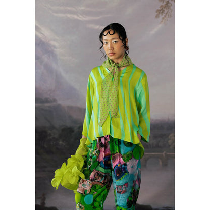 YAVI Green Jenny Shirt Top