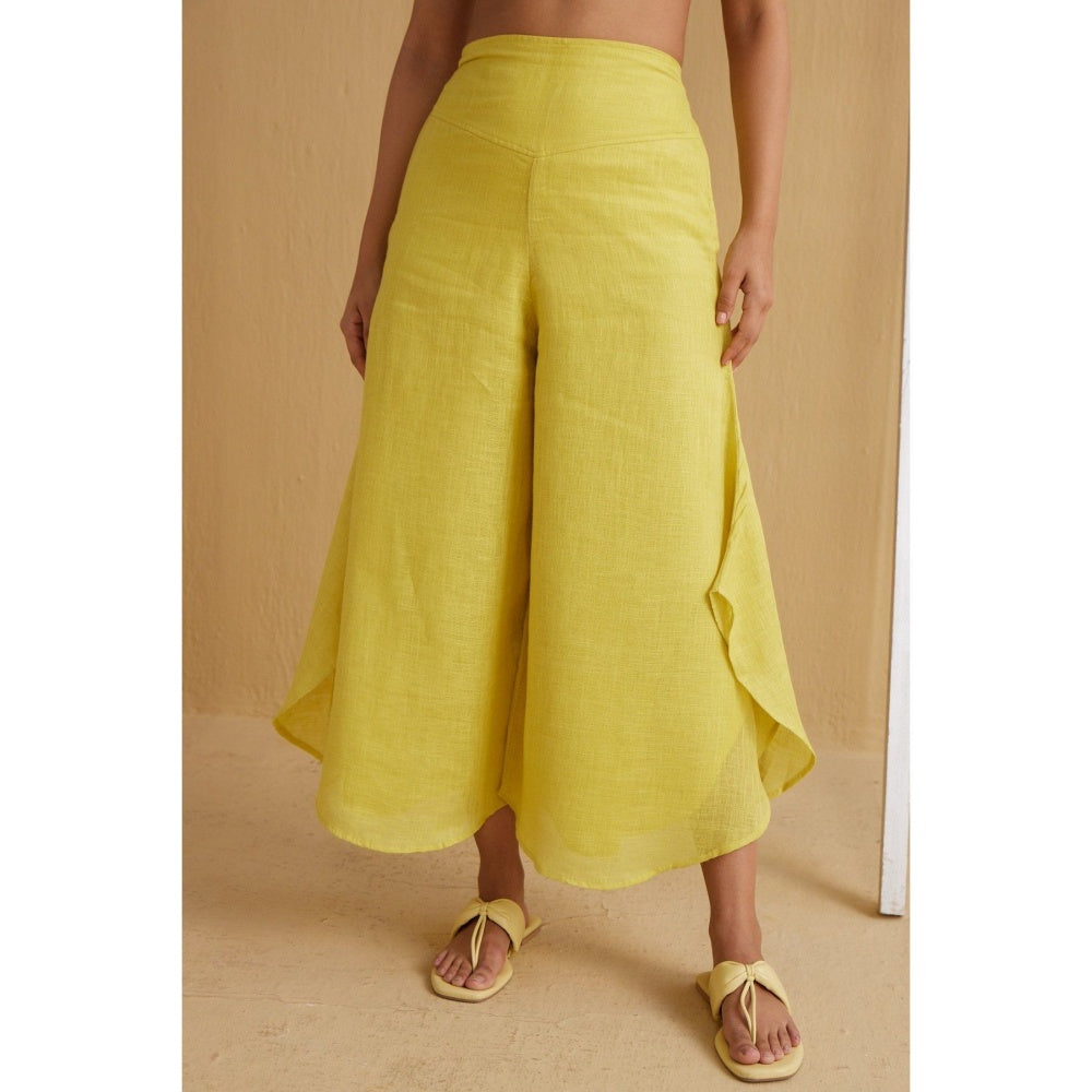 YELL The Fifer Flared Palazzos-Yellow