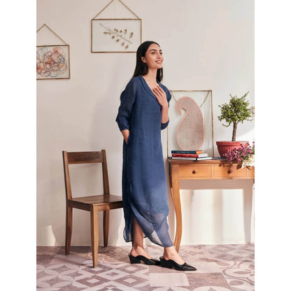 YELL The Iris Dress-Navy Blue