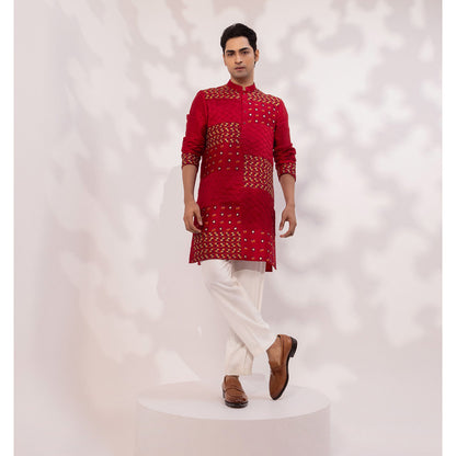 YOSEBA Rang Zarq Mirz Embroidered Kurta with Pant