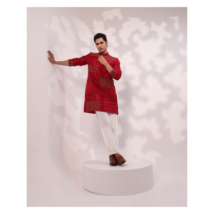 YOSEBA Rang Zarq Mirz Embroidered Kurta with Pant