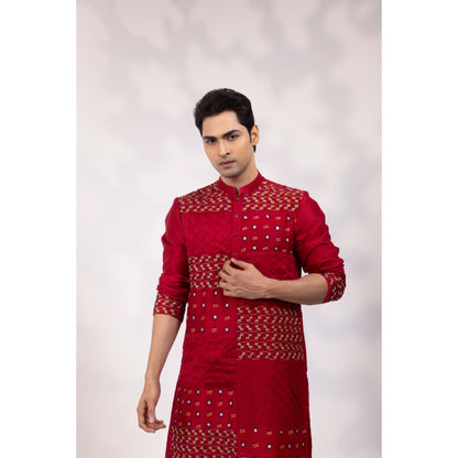 YOSEBA Rang Zarq Mirz Embroidered Kurta with Pant