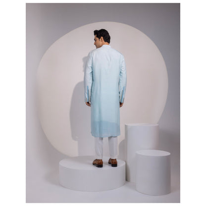 YOSEBA Blue Stride Embroidered Kurta with Pant