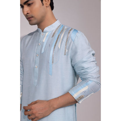 YOSEBA Blue Stride Embroidered Kurta with Pant