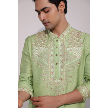 YOSEBA Mehfil Mint Embroidered Kurta with Pant