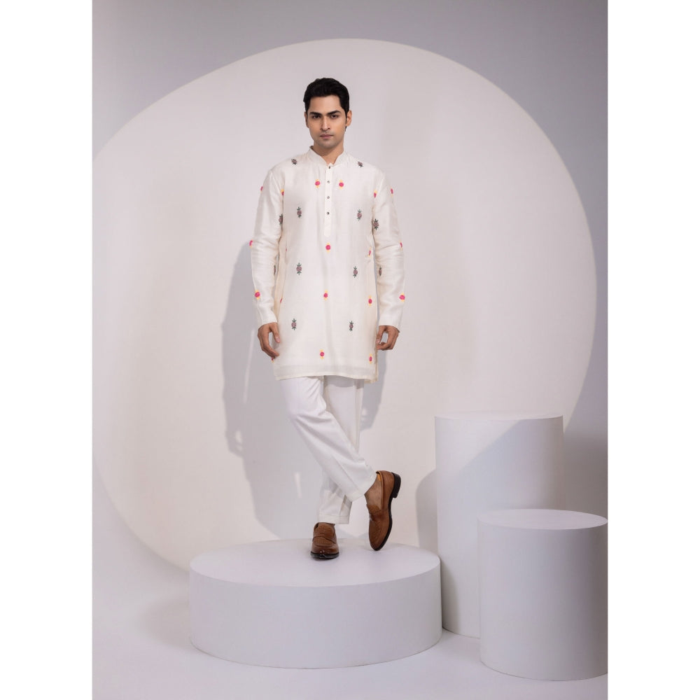 YOSEBA Ivory Gulzar Embroidered Kurta with Pant
