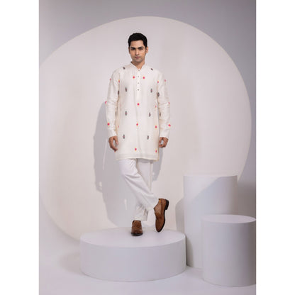 YOSEBA Ivory Gulzar Embroidered Kurta with Pant