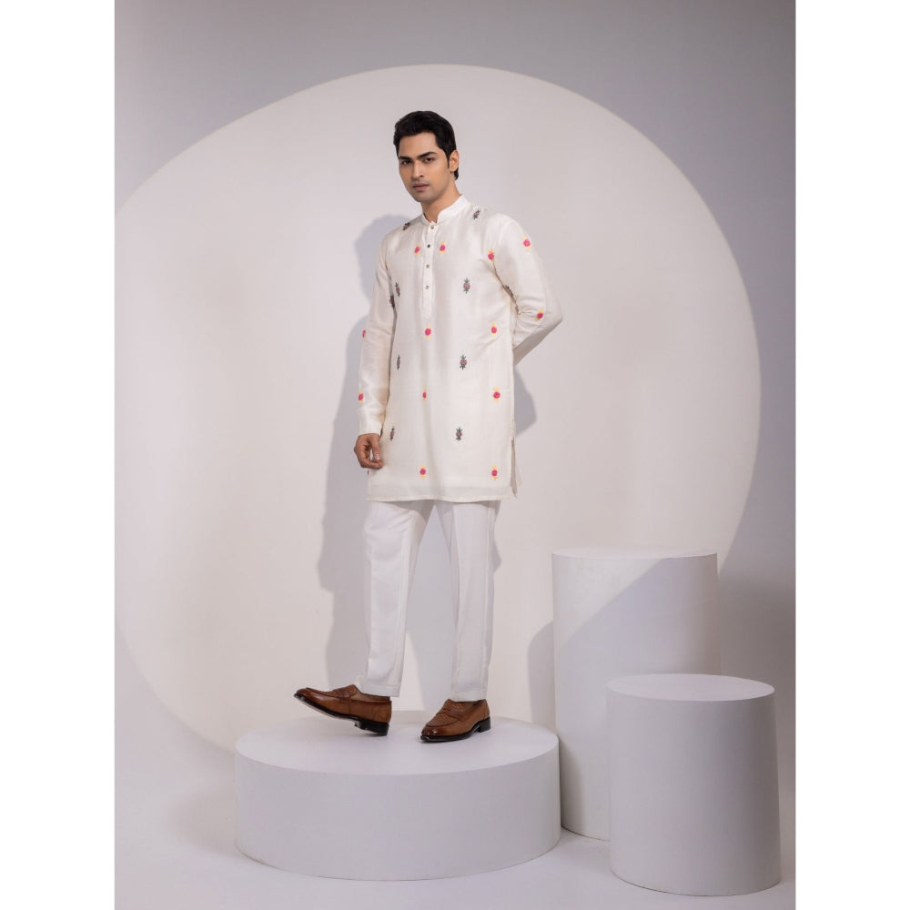 YOSEBA Ivory Gulzar Embroidered Kurta with Pant