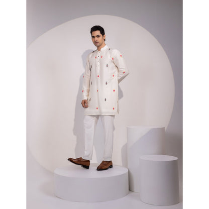 YOSEBA Ivory Gulzar Embroidered Kurta with Pant