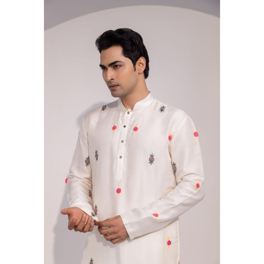 YOSEBA Ivory Gulzar Embroidered Kurta with Pant