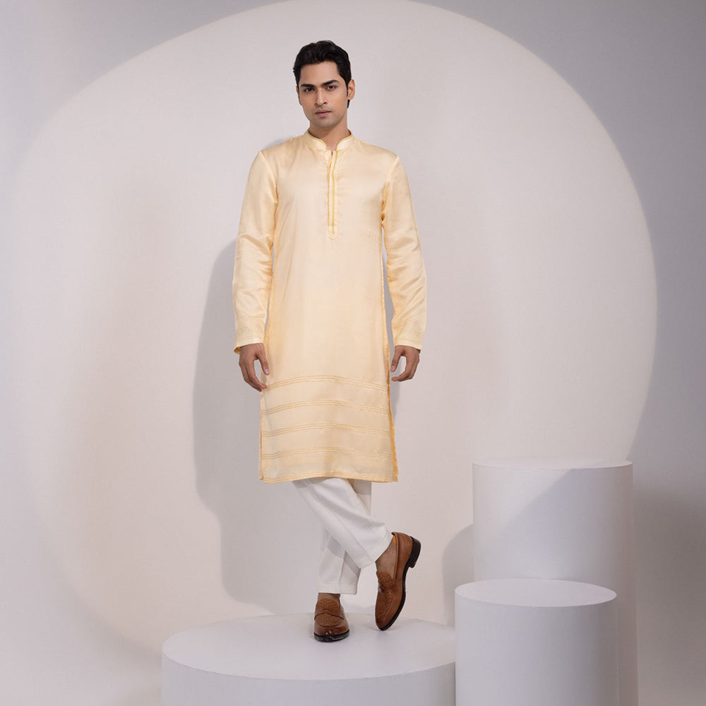 YOSEBA Yellow Embroidered Kurta with Pant