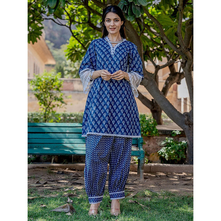 Yufta Cotton Blue Co-Ord (Set of 2)