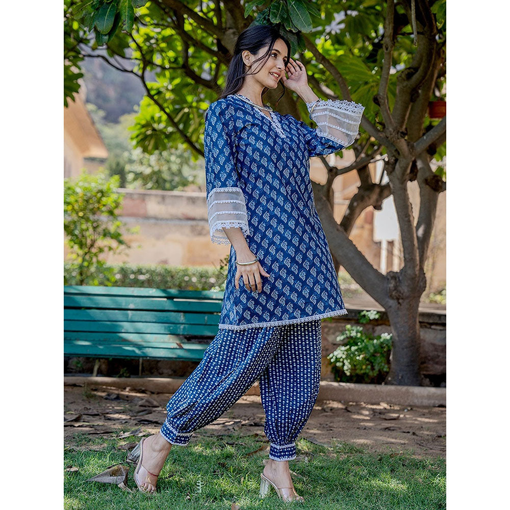 Yufta Cotton Blue Co-Ord (Set of 2)