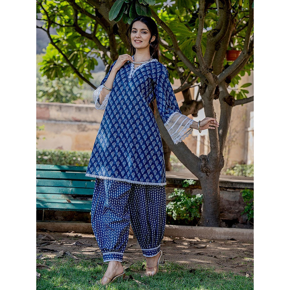 Yufta Cotton Blue Co-Ord (Set of 2)