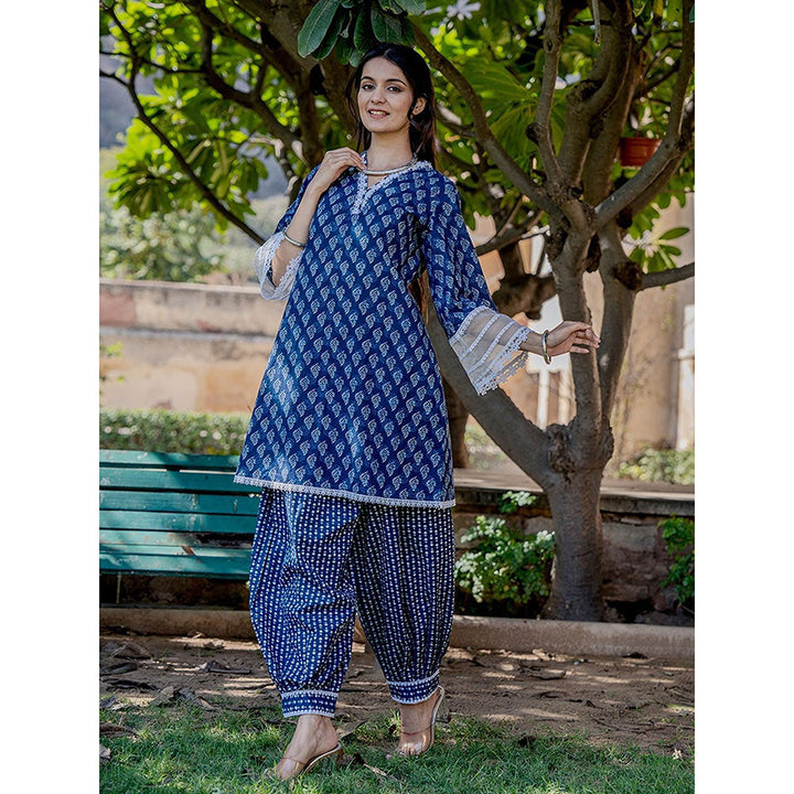 Yufta Cotton Blue Co-Ord (Set of 2)