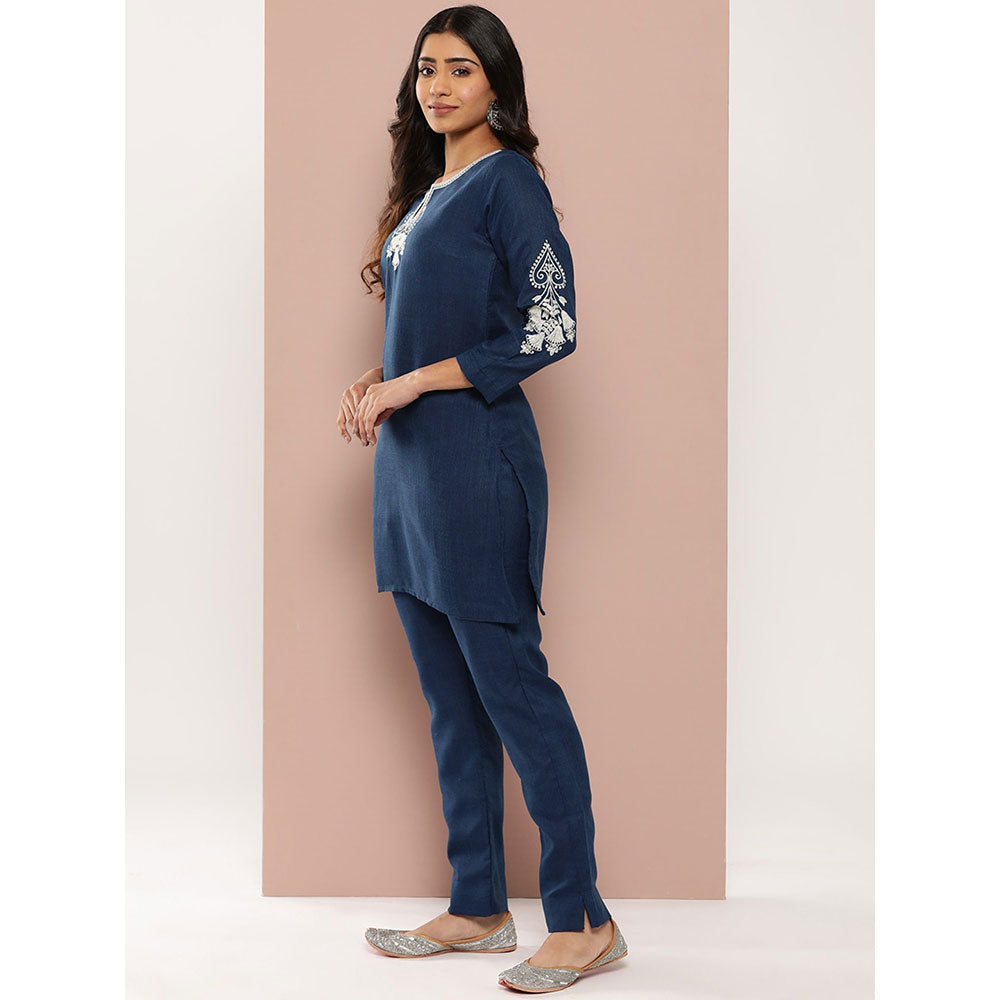 Yufta Blue Pure Cotton Co-Ord (Set of 2)