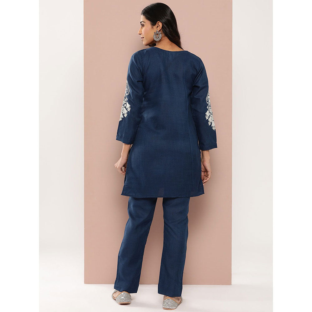 Yufta Blue Pure Cotton Co-Ord (Set of 2)