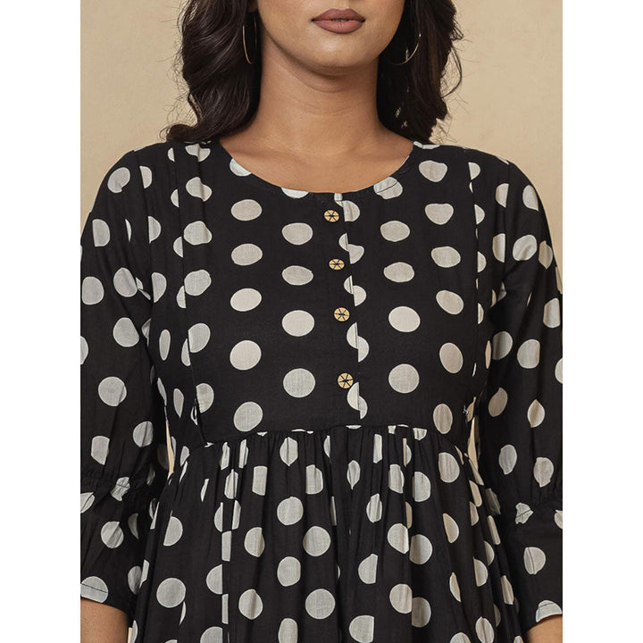 Yufta Black Polka Dot Print Strappy Co-Ord (Set of 2)