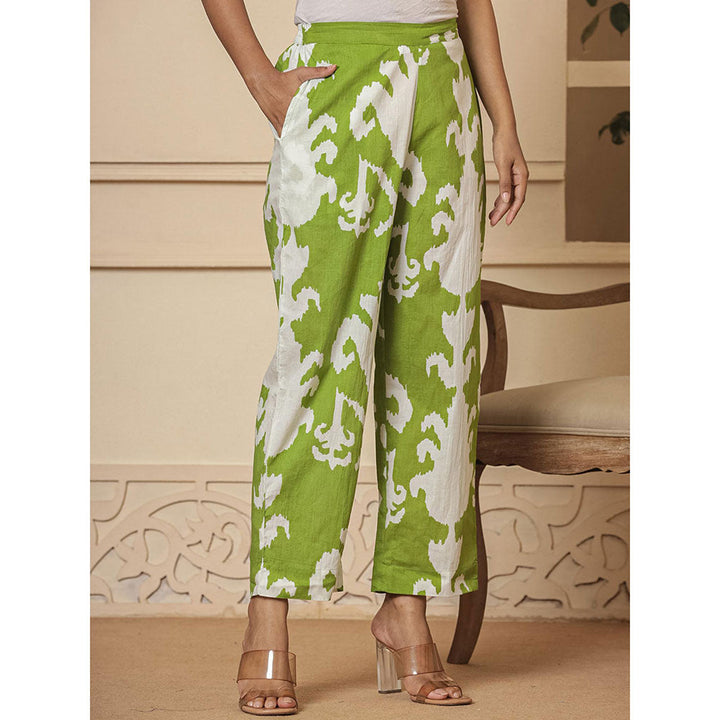 Yufta Cotton Green Pin Tuck Co-Ord (Set of 2)